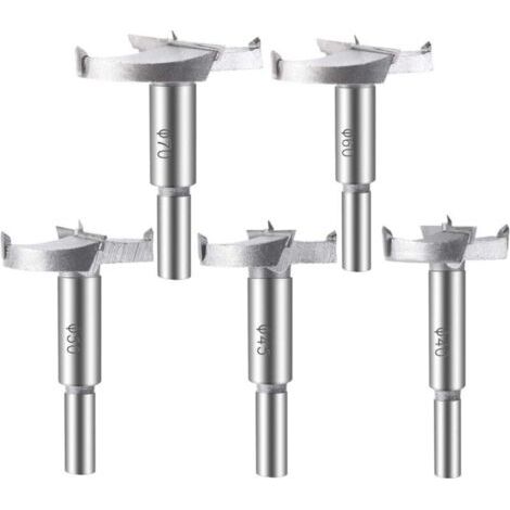 5 pièces Mèches Bois, (40/45/50/60/70mm) Fraises a Bois Carbure Assortiment de Mèches Pour La Perforation De Produits En Bois, Tiroirs, Produits en Plastique, Bois, Contreplaqué..dyk.Trywise (1/4)