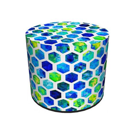 Wasserfester Codura-Pouf für Haus und Garten – Fliesenmuster, elegant, komfortabel, stabil, mit Reißverschluss, 40 cm, Bertoni (1/3)