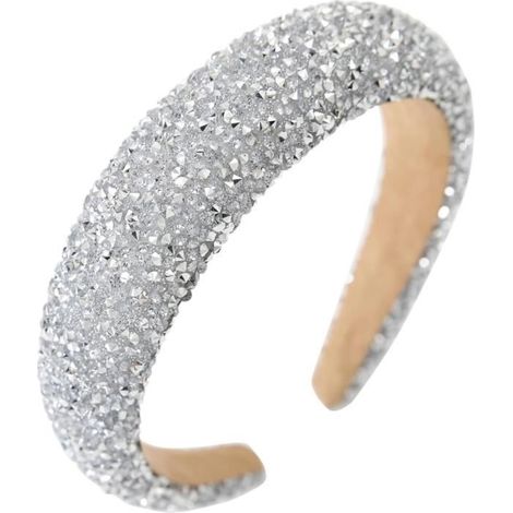Pailletten-Haarreif, silberner Strass-Haarreif für Damen, breiter Haarreif, weiche und elegante Haaraccessoires (1/4)