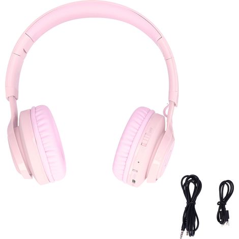 Casque Bluetooth Enfants avec LED, Pliable et Stéréo, Protection Auditive, Sans Fil - Rose (1/5)