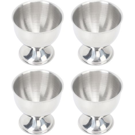 Ensemble de 4 coquetiers de 40 ml en acier inoxydable résistant aux hautes températures, surface élégante. (1/5)