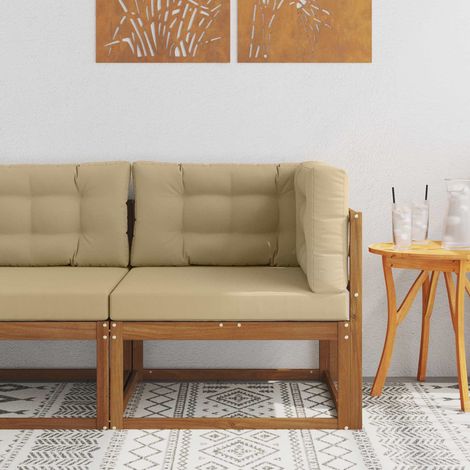 Outdoor Ecksofa Massivholz Akazie Natur