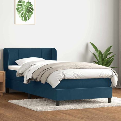 Boxspringbett mit Matratze Dunkelblau 80x210 cm Samt (1/5)