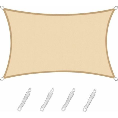 Voile D Ombrage - Rectangulaire 2.5 x 3.5 M - Polyéthylène HDPE Tissé - Protection UV 95 % - Pour Terrasse Jardin Patio - 1 Pièce