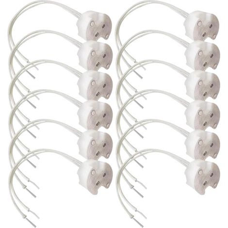 12-teiliges Set mit GU5-Komma-förmigen MR16-Keramik-LED-Lampensockeln und 10 cm (100 mm) langen, hochwertigen Silikonkabeln, 100 W. (1/4)