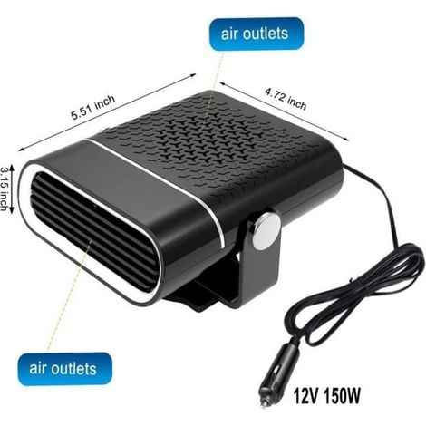 Chauffage Voiture - 12 V - 150 W - Désembuage Déglace Pare-Brise - 1 Pièce (1/4)