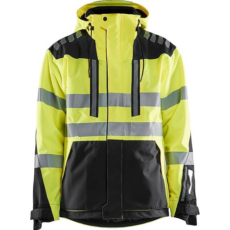 Veste de travail hardshell stretch 2D haute visibilité 4496 - Jaune fluo/Noir S