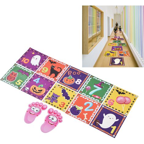 Pegatinas numeradas de PVC para juegos de patio, 12 piezas, para decoración de Halloween y para promover las habilidades motoras de los niños. (1/5)
