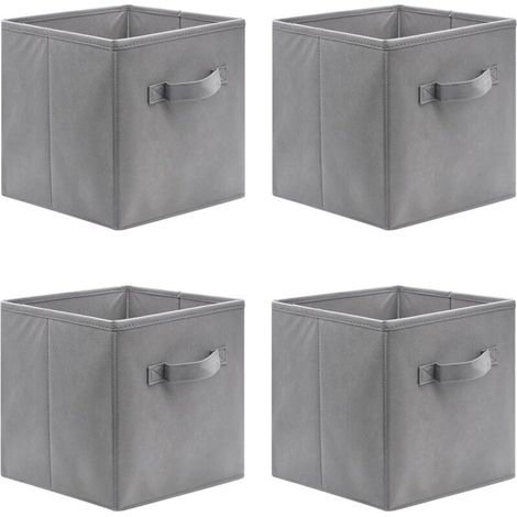 4-teilige faltbare Aufbewahrungsbox, Stoffschublade, Aufbewahrungsbox für Spielzeug und Kleidung (27 x 27 x 28 cm)