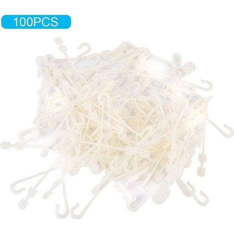 Clips und Haken für Kirschtomaten – 100 Stück aus weißem Kunststoff – 9,5 x 1,5 cm