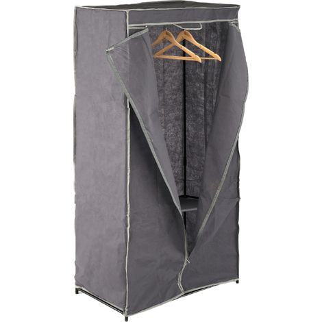 Kleiderschrank, tragbarer Stoffkleiderschrank, grau, 75 cm (1/5)