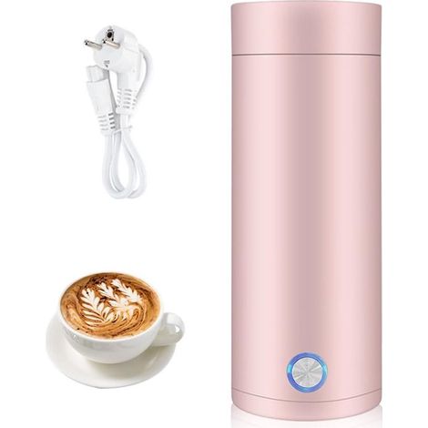 Tragbarer Wasserkocher in Pink (400 ml) mit Innenraum aus Edelstahl 304 und abnehmbarem Netzkabel – Kompakter Reise-Wasserkocher für unterwegs (1/5)