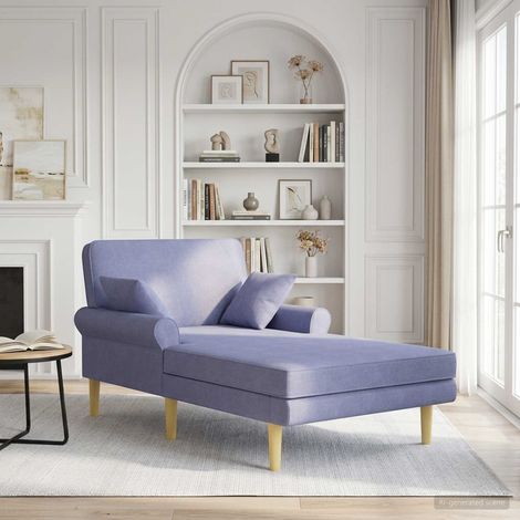 vidaXL Chaise longue Azul jeans Tela (1/5)