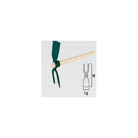 Leborgne – Serfouette forgée panne et fourche – Manche en bois certifié PEFC 110 cm – Tête 26 cm pour désherbage et travail du sol