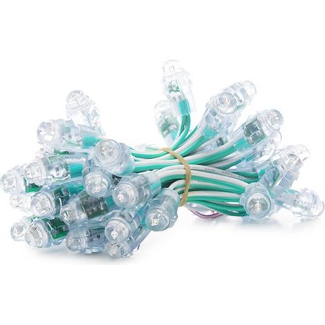 Pixel LED 0.1W 2Lm 12Mm 5V Epistar (Cadena 40 Unidades) Verde 50.000H [DE-PIX-12-G]