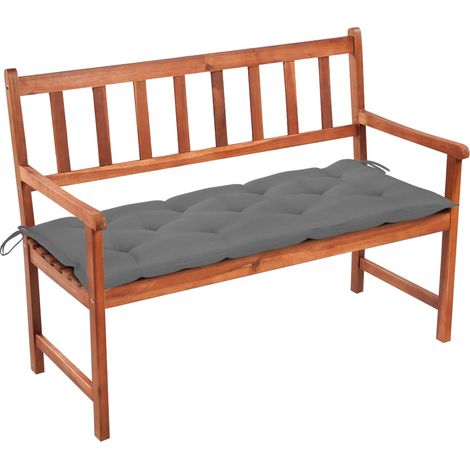 Banc de jardin avec coussin 120 cm Bois d'acacia massif