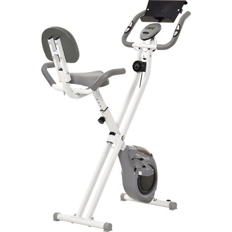 Homcom – Vélo d'appartement pliable avec 8 niveaux de résistance magnétique – Charge max 120 kg – Écran LCD multifonction – Guidon ergonomique