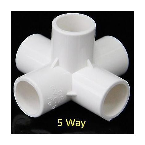 Raccords de tuyau en PVC 3, 4, 5 ou 6 voies, adaptateur pour tuyau d'arrosage de jardin 20-50 mm, connecteur pour étagère DIY 50 mm, 50 mm, 5 voies