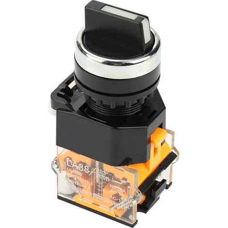 Momentary Inverter Switch Rotary Selector LA38-11X22 22mm 2 Position Auto Reset Mini Rotary Switch with Long Handle (1/5)