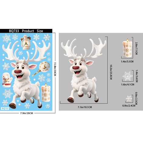 Autocollants de Noël populaires en platine pour fenêtres, autocollants en verre Père Noël, sapin de Noël, bonhomme de neige, autocollants statiques de maison de Noël