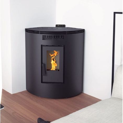 FM Estufa de pellets de rincón BP-100R 9,5kW Negro