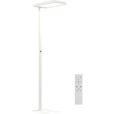 Lampadaire sur pied salon LED dimmable spectre complet pour le soin des yeux télécommande 60 x 32 x 196 cm blanc