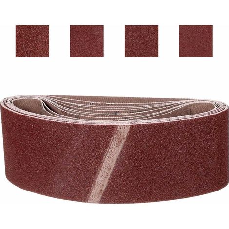 16 Pcs 100mm x 610mm Bande Abrasive 80/120/150/240 Grit Bandes (1/5)