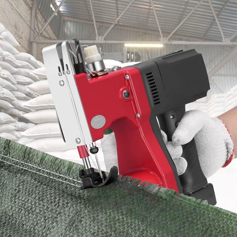 Portable Machine À Coudre,Sac D'emballage Électrique Couture Closer Stitcher portatif plus proche pour Tissé Serpent Sac Sac De Riz En Plastique Sac En Plastique 220V（Rouge） (1/5)