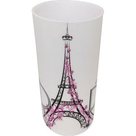 Cleafe - Bicchiere Porta Spazzolino Decorato Scritta Paris Accessori Arredo Bagno 87040 - (1/2)