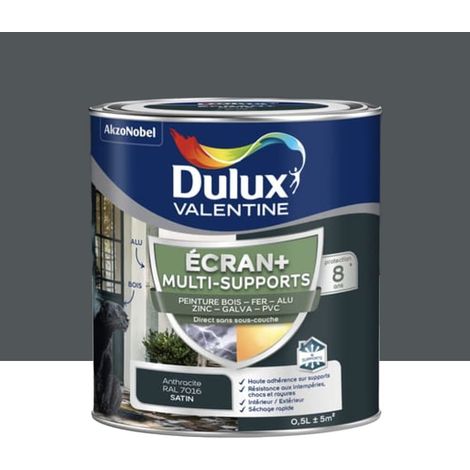 Peinture DULUX VALENTINE Ecran+ Multi-supports Anthracite 0,5 L (1/4)