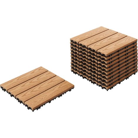 Terrassenfliesen ATESSA Holz- Plastik- Verbundstoffe (WPC) Hellbraun