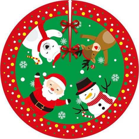Jupe de sapin de Noël, 2 pièces de tapis de sapin de Noël de 90 cm de diamètre, décoration de sapin de Noël, décoration de la maison (1/5)