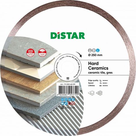 Disco de diamante de cer谩mica dura Distar 250 x 1,6 x 10 x 25,4