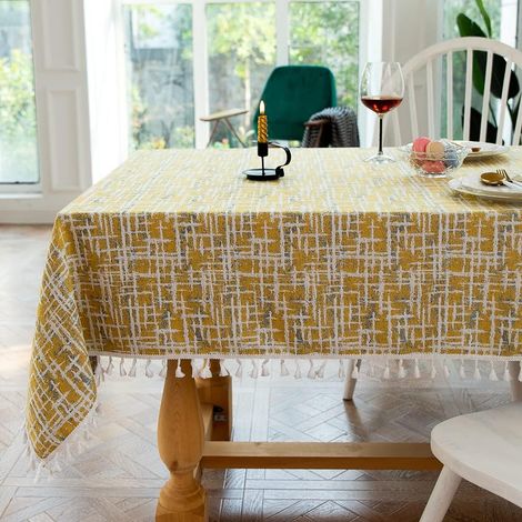 Nappe rectangulaire anti-taches, en coton et lin (1/5)