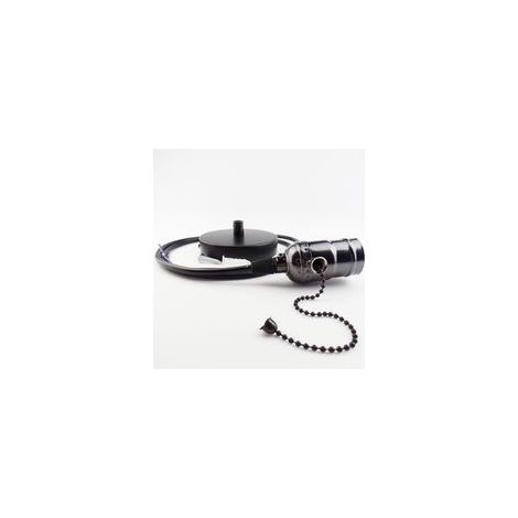 Light Holder, Support De Lampe De Suspension E27 Vintage avec Base à Lampe pour ChaîNe à Tirette MontéE Au Plafond(Noir Perle) (1/5)