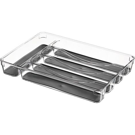Range Couverts 5 Compartiments - Organiseur pour Tiroir de Cuisine – Résistant Durable Ecologique (32 x 23 x 5 cm)