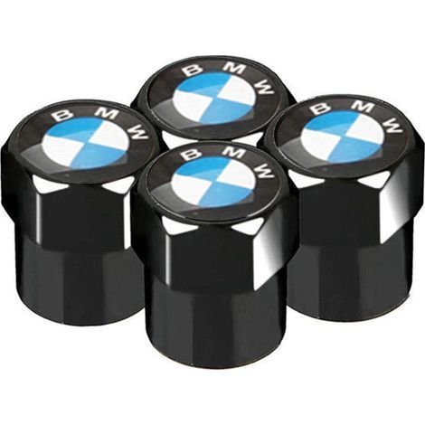4-Piece Car Valve Cap Set for BMW, Tire Valve, Metal Valve Cap, Corrosion Resistant Dustproof Cap Accessories (BMW Blue and White Label) (1/5)