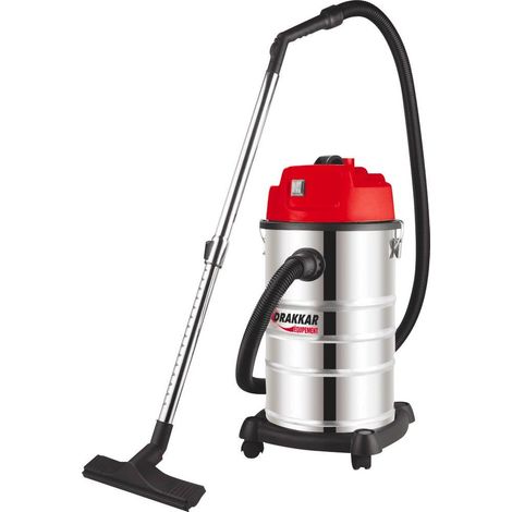 TOPCAR - Aspirateur 30l eau et poussieres 1200w - 1 moteur- tuyau 2m - 07436 - Ce produit de marque TOPCAR est neuf. (1/2)