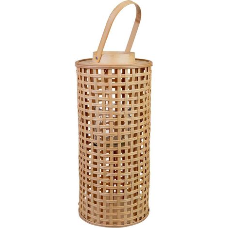 Farol de bambú con recipiente de cristal para la vela D24x53,5h cm (1/5)