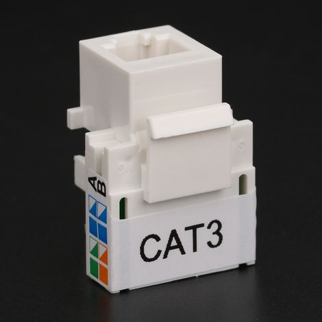 Module d'information téléphonique 5 pièces, accessoire de câblage, port unique RJ11 Cat3 avec cache-poussière (1/5)