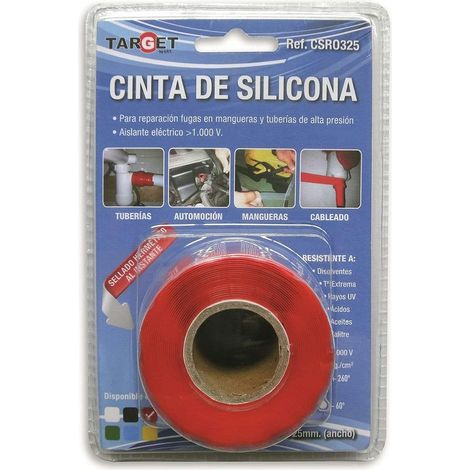 -CAHERSA- CINTA DE SILICONA ROJA VULCANIZADA 3MT X 25MM TARGET (1/2)