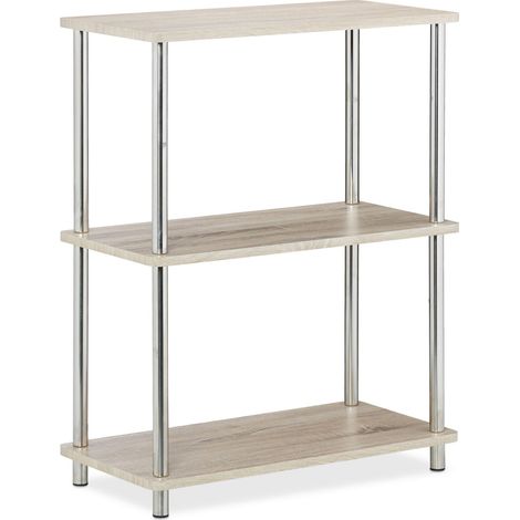 Scaffale a 3 livelli versatile per soggiorno corridoio 90 x 30 x 90 cm in legno beige 130004758