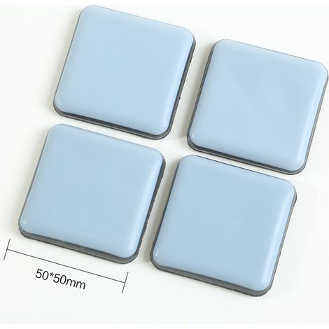 Patins de Meubles, 16 Pièces PTFE Téflon Carré Auto-adhésives Coulisses de Meubles Adaptés Aux Sols et Tapis Lisses (Carré,5050mm) 20pcs (1/4)