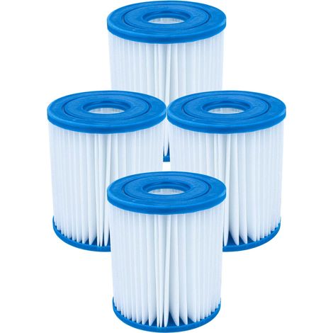 vhbw 4x Filter Cartridge compatible with Intex 28602, Easy Pool, Frame Pool  Swimming Pool, Filter Pump - Water Filter, Blue White (1/5)