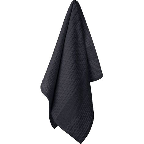 Strofinaccio da cucina 50x70 cm, nero, a nido d'ape, in cotone di prima qualità.