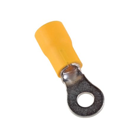 Tol-6-8 Sachet De 100 Cosses Rondes Isolées Jaunes Pour Fil 4 à 6mm² - Trou M8 - ø 8.4mm - Arvi
