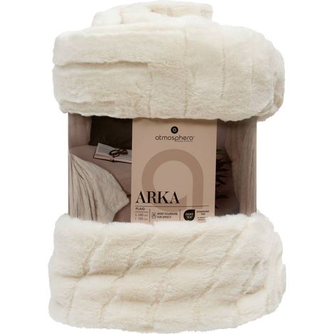 Pelliccia sintetica arka avorio jacquard 160x120cm - Atmosphera créateur d'intérieur