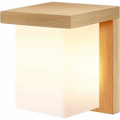 Applique Murale Lampe Murale Scandinave en Bois Style Simpe pour Chevet Salon Escalier Couloir (1/5)