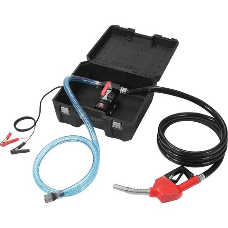 Pompe de transfert de carburant 12V DC 38 L/min, 186W, avec arrêt automatique et flexible long pour diesel et fioul. (1/5)