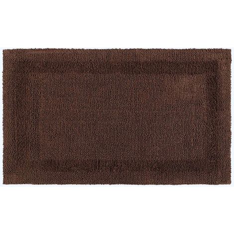 HOMESCAPES Grand tapis de bain en coton, 70 x 120 cm – Chocolat